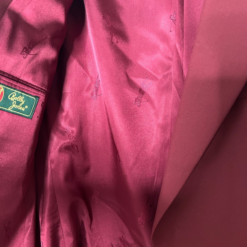 Bobby Jones golf sport coat size 44 cranberry - Picture 9 of 12